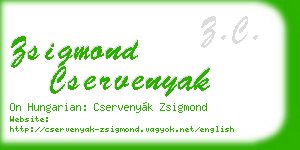 zsigmond cservenyak business card