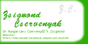 zsigmond cservenyak business card